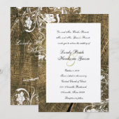 Boom Rings Shabby Lace Wedding Invitation Kaart (Voorkant / Achterkant)
