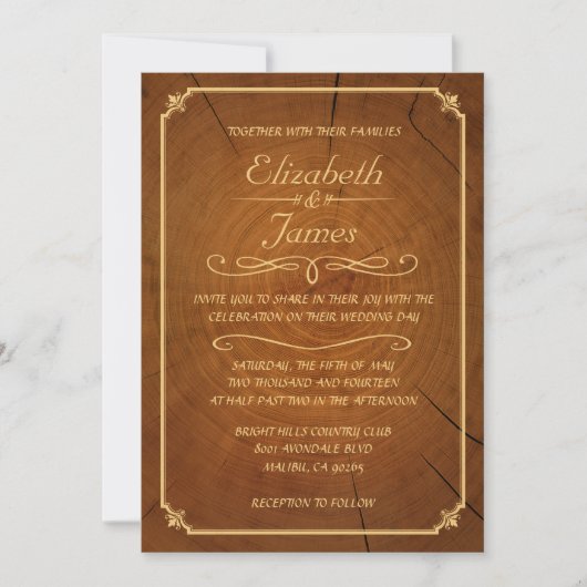 Boom Rings Wedding Invitations Kaart (Voorkant)