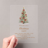 Boom rode strikken heldere luxe Kerstfeest Acryl Uitnodigingen (Insitu (Draagbaar))