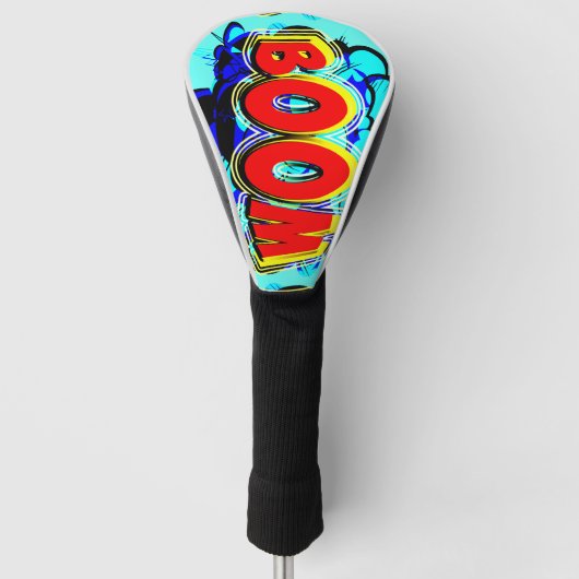 Boom Rood en Geel Comic Book Action Bubble Golfheadcover (Voorkant)