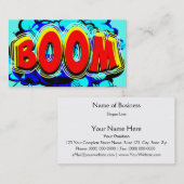 Boom Rood en Geel Comic Book Action Bubble Visitekaartje (Voorkant / Achterkant)