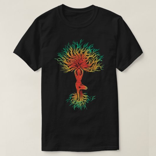 Boom Roots Night Ornament Mandala Practice Spiritu T-shirt (Design voorkant)
