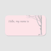 Boom roze Hallo Mijn naam is Naamplaatje (Voorkant)