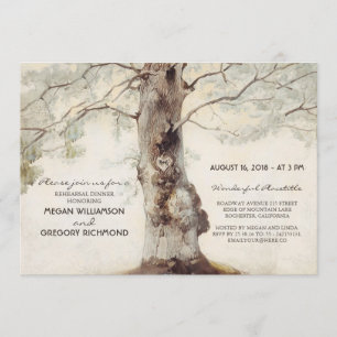 Boom Rustic Rehearsal Dinner Kaart