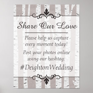 Boom Rustic Wedding Hashtag Foto's Poster
