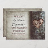 Boom rustieke bruids douche uitnodigingen (Voorkant / Achterkant)