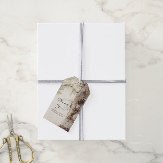 Boom rustieke bruiloft dank u cadeaulabel (Met Touw)