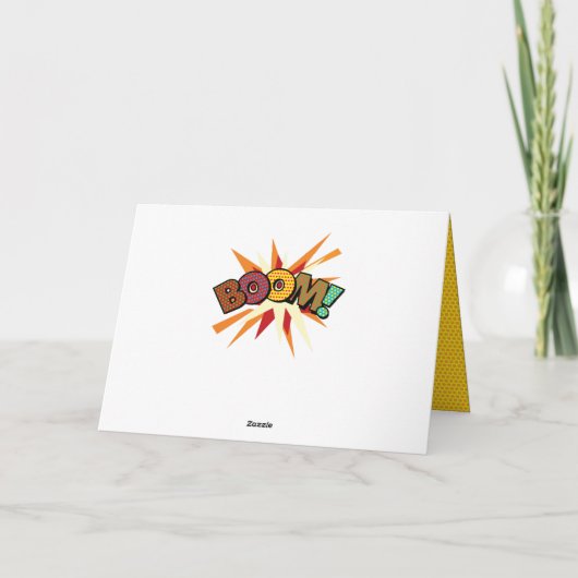 BOOM Save the Date Leuk Retro Strip Pop Art Aankondiging (Achterkant)