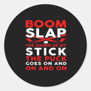 Boom schoot het geluid van mijn muis op de knop. ronde sticker