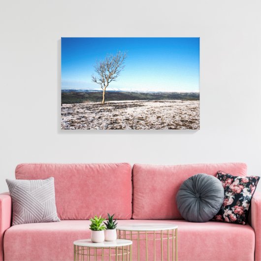 Boom Scout Scar Old Man of Coniston background Canvas Afdruk (Insitu (Woonkamer))