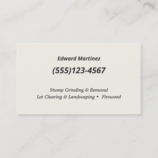 Boom service en verwijdering | Stompslijpsel Visitekaartje (Achterkant)