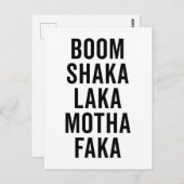 Boom Shaka Laka Funny Quote Briefkaart (Voorkant / Achterkant)