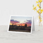 Boom Silhouet Avond Zonsondergang Kaart (Gele Bloem)