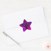 Boom Silhouet en Vlinders Abstracte Kunst Ster Sticker (Envelop)