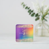 Boom Silhouet Gold Bruske Stroke Ombre Holographic Vierkante Visitekaartje (Staand voorkant)