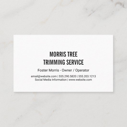 Boom Silhouet | Landschapsarchitectuur | Tuinman Visitekaartje (Achterkant)