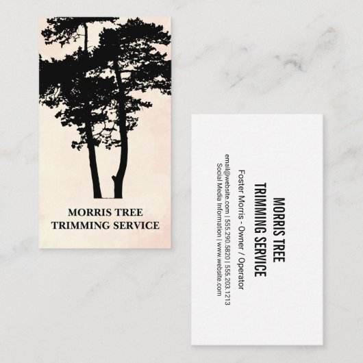 Boom Silhouet | Landschapsarchitectuur | Tuinman Visitekaartje (Voorkant / Achterkant)