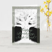 boom silhouet-verjaardag kaart (Gele Bloem)