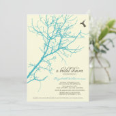 Boom Silhouette Bridal Shower Invitation (aqua) Kaart (Staand voorkant)