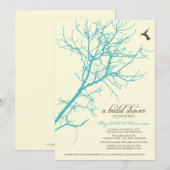 Boom Silhouette Bridal Shower Invitation (aqua) Kaart (Voorkant / Achterkant)