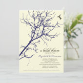 Boom Silhouette Bridal Shower Invitation (marine) Kaart (Staand voorkant)