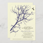 Boom Silhouette Bridal Shower Invitation (marine) Kaart (Voorkant / Achterkant)