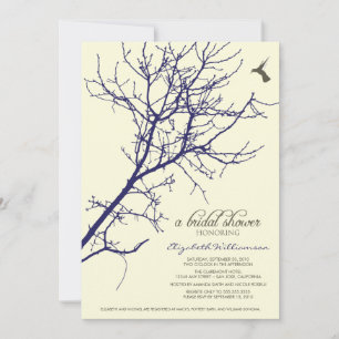 Boom Silhouette Bridal Shower Invitation (marine) Kaart