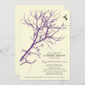 Boom Silhouette Bridal Shower Invitation (paars) Kaart (Voorkant / Achterkant)
