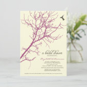 Boom Silhouette Bridal Shower Invitation (plum) Kaart (Staand voorkant)