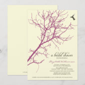 Boom Silhouette Bridal Shower Invitation (plum) Kaart (Voorkant / Achterkant)