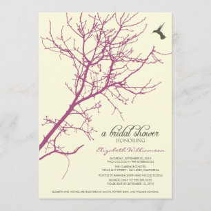 Boom Silhouette Bridal Shower Invitation (plum) Kaart