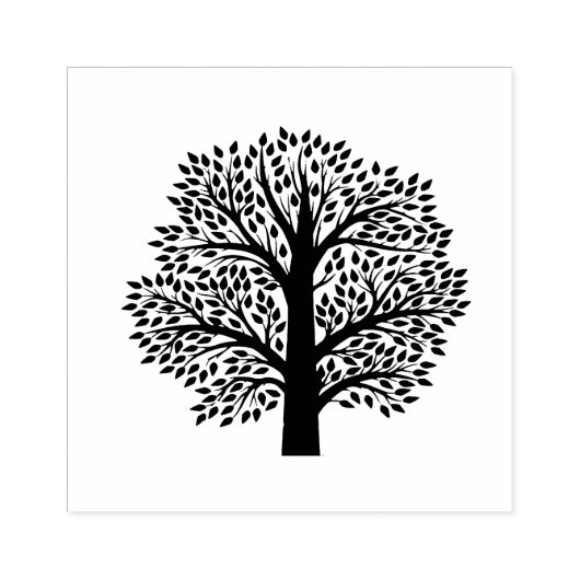 Boom Silhouette Design Wooden Stamp Rubberstempel (Afrduk)