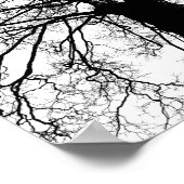 Boom Silhouette in zwart-wit Poster (Hoek)