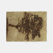 Boom Silhouette op Bronze Achtergrond Fleece Deken (Voorkant (Horizontaal))