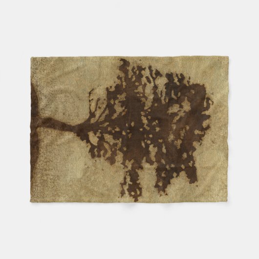 Boom Silhouette op Bronze Achtergrond Fleece Deken (Voorkant (Horizontaal))