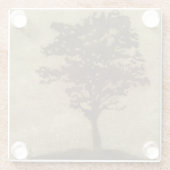 Boom Silhouette op Bronze Achtergrond Glazen Onderzetter (Achterkant)