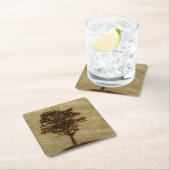 Boom Silhouette op Bronze Achtergrond Kartonnen Onderzetters (Insitu)