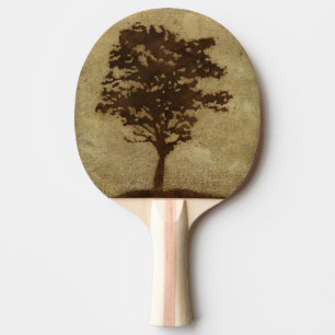 Boom Silhouette op Bronze Achtergrond Tafeltennisbatje