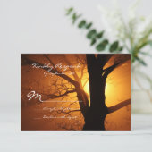 Boom Silhouette Sunset Country Weddenschap RSVP-ka RSVP Kaartje (Staand voorkant)