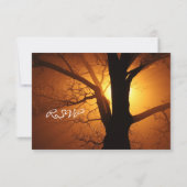 Boom Silhouette Sunset Country Weddenschap RSVP-ka RSVP Kaartje (Achterkant)