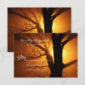 Boom Silhouette Sunset Country Weddenschap RSVP-ka RSVP Kaartje (Voorkant / Achterkant)