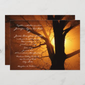 Boom Silhouette Sunset Country Wedding Invitation Kaart (Voorkant / Achterkant)