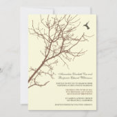 Boom Silhouette Wedding Invitation (chocolade) Kaart (Voorkant)