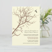 Boom Silhouette Wedding Invitation (chocolade) Kaart (Staand voorkant)