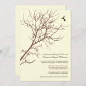 Boom Silhouette Wedding Invitation (chocolade) Kaart (Voorkant / Achterkant)