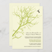 Boom Silhouette Wedding Invitation (kalkgroen) Kaart (Voorkant / Achterkant)