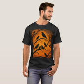 Boom Silhouetten Vogels T-shirt (Voorkant volledig)