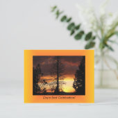 Boom Silhoutte Sunset Briefkaarten (Staand voorkant)