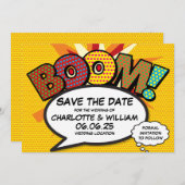 BOOM Sla de Pop van het stripboek van de Datum van Save The Date (Voorkant / Achterkant)
