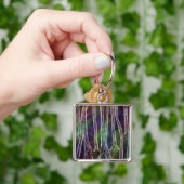 Boom sleutelhanger paarse kunst berk (Hand)